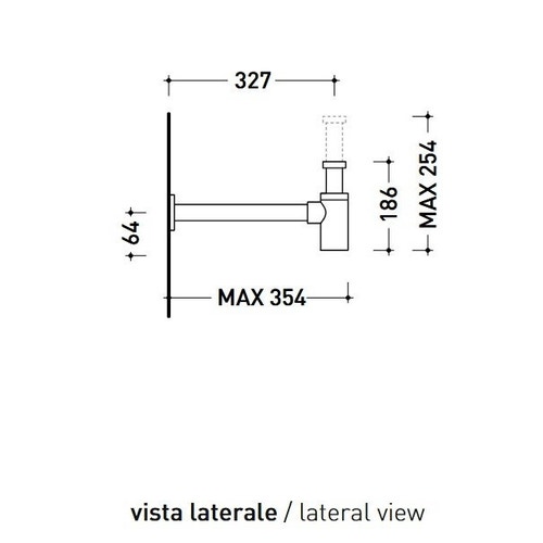 Immagine di Flaminia STIL sifone per bidet 1 1/4", finitura acciaio spazzolato STSIFBACC