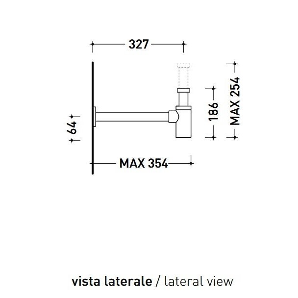 Immagine di Flaminia STIL sifone per bidet 1 1/4", finitura acciaio spazzolato STSIFBACC