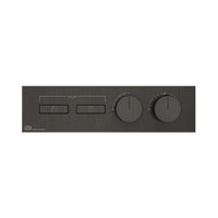 Immagine di Gessi HI-FI LINEAR miscelatore termostatico a due funzioni indipendenti, con pulsanti on-off, senza corpo incasso, finitura black metal brushed PVD 63012#707
