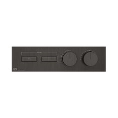 Immagine di Gessi HI-FI LINEAR miscelatore termostatico a due funzioni indipendenti, con pulsanti on-off, senza corpo incasso, finitura black metal brushed PVD 63012#707