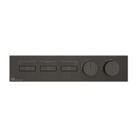 Immagine di Gessi HI-FI LINEAR miscelatore termostatico a tre funzioni indipendenti, con pulsanti on-off, senza corpo incasso, finitura black metal brushed PVD 63014#707