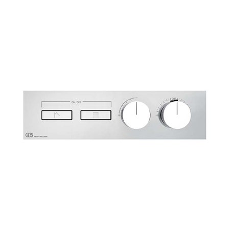 Immagine di Gessi HI-FI LINEAR miscelatore termostatico a due funzioni indipendenti, con pulsanti on-off, senza corpo incasso, finitura cromo 63012#031