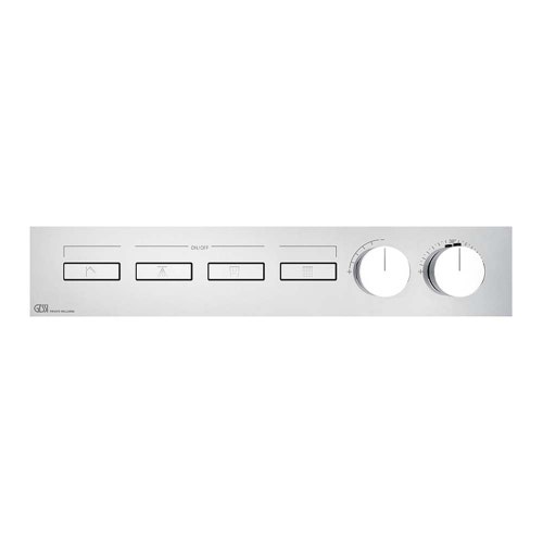 Immagine di Gessi HI-FI LINEAR miscelatore termostatico a quattro funzioni indipendenti, con pulsanti on-off, senza corpo incasso, finitura cromo 63016#031