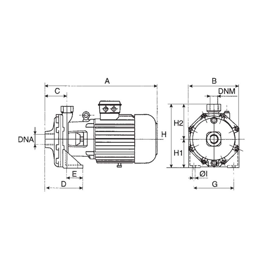 Immagine di Dab Pumps K 70/300 T pompa centrifuga bigirante, 3x400v 50hz, portata max 24 m³/h - prevalenza max 76 m 60179381