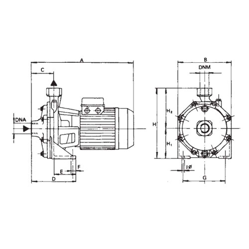 Immagine di Dab Pumps K 80/400 T pompa centrifuga bigirante, 3x400v 50hz, portata max 30 m³/h - prevalenza max 97 m 60167631