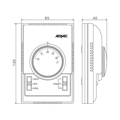Immagine di Aermec Termostato elettromeccanico a parete per ventilconvettori, con ventilazione termostatata WMT16
