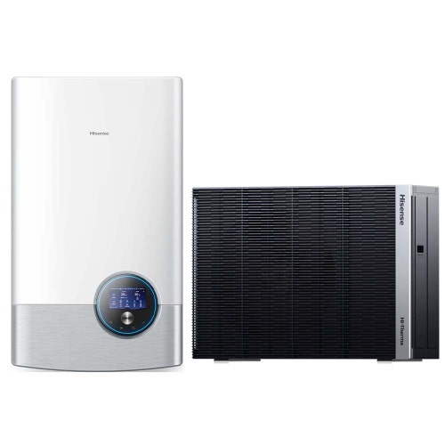 Immagine di Hisense HI-THERMA II R290 pompa di calore hydro-split, aria-acqua per riscaldamento, raffreddamento e produzione ACS | unità interna e unità esterna 5 kW AHW-050HCPB1+AHM-100HCWBAA