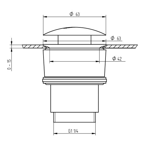 Immagine di Bellosta Scarico tondo Stop&Go 1"1/4 con finestra troppo pieno e distanziale, finitura cromo 01-0136/2
