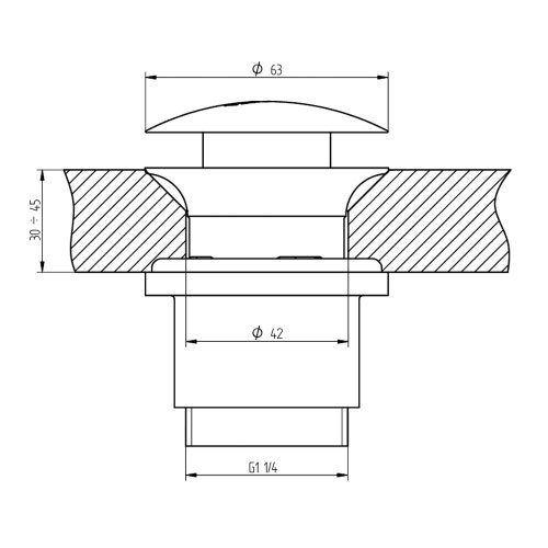 Immagine di Bellosta Scarico tondo Stop&Go 1"1/4 con finestra troppo pieno, finitura cromo 01-0136