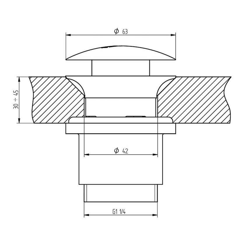 Immagine di Bellosta Scarico tondo Stop&Go 1"1/4 con finestra troppo pieno, finitura cromo 01-0136