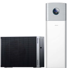 Immagine di Hisense HI-THERMA II R290 pompa di calore hydro-integra, aria-acqua per riscaldamento, raffreddamento e produzione ACS, accumulo 230 l | unità interna e unità esterna 5 kW AHW-050HCPB1+AHS-100HCWBAA-23