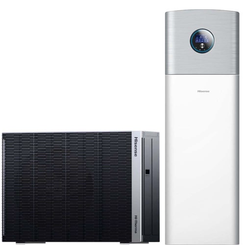 Immagine di Hisense HI-THERMA II R290 pompa di calore hydro-integra, aria-acqua per riscaldamento, raffreddamento e produzione ACS, accumulo 230 l | unità interna e unità esterna 5 kW AHW-050HCPB1+AHS-100HCWBAA-23