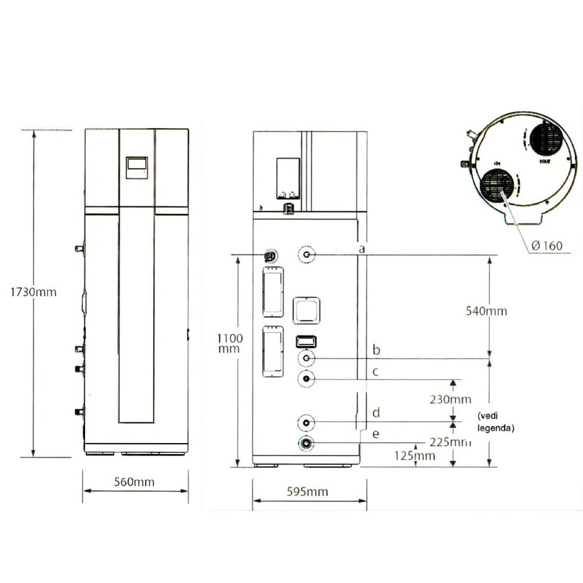 Immagine di Immergas RAPAX 200 V4 Scaldacqua a pompa di calore 185 litri, gas R290 3.036852