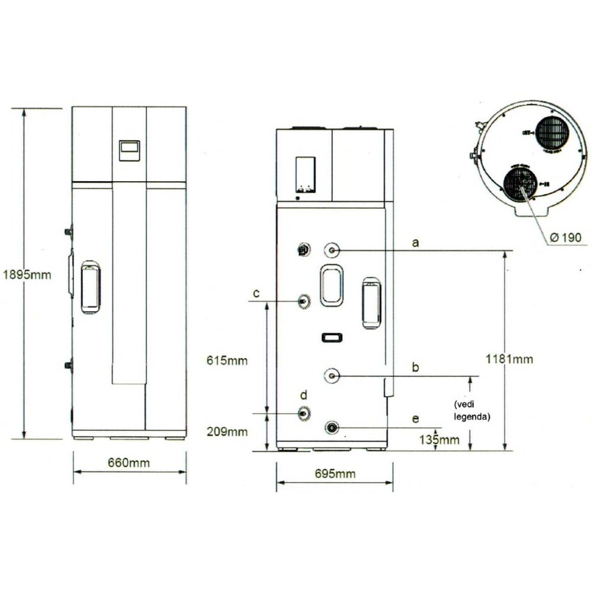 Immagine di Immergas RAPAX 300 SOL V4 Scaldacqua a pompa di calore 185 litri, gas R290, integrabile ad impianto solare termico 3.036855