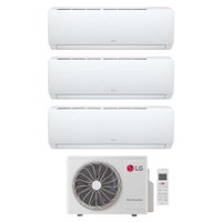 Immagine di LG DUALCOOL Libero Smart Climatizzatore a parete trial split inverter Wi-Fi bianco | unità esterna R32 7 kW unità interne 7000+7000+7000 BTU MU4R25.U24A0+MS[07|07|07]EZ.NSJ