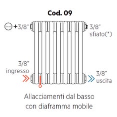 Immagine di Irsap configurazione allacciamento dal basso con diaframma mobile, 3/8" ingresso e 3/8" uscita Cod.09
