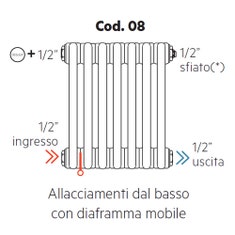 Immagine di Irsap configurazione allacciamento dal basso con diaframma mobile, 1/2" ingresso e 1/2" uscita Cod.08