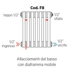 Immagine di Irsap TESI FIT configurazione allacciamenti dal basso con diaframma mobile, 1/2" ingresso e 1/2" uscita Cod.F8
