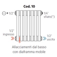 Immagine di Irsap configurazione allacciamento dal basso con diaframma mobile, 1/2" ingresso e 1/2" uscita Cod.10