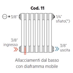 Immagine di Irsap configurazione allacciamento dal basso con diaframma mobile, 3/8" ingresso e 3/8" uscita Cod.11