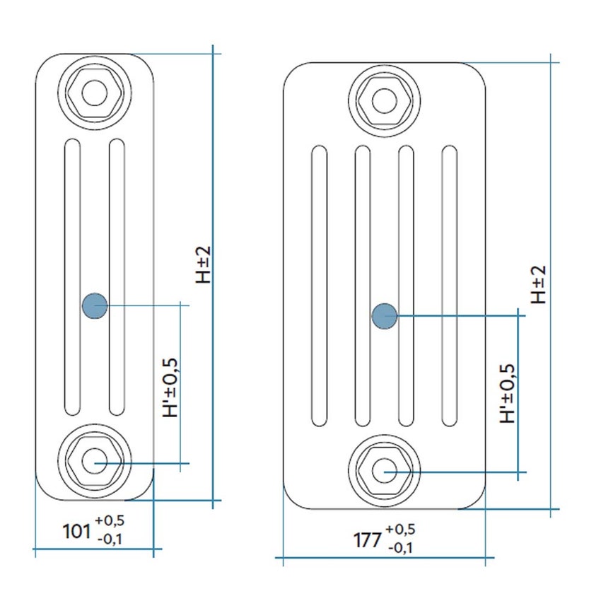 Immagine di Irsap Allacciamento laterale da 1/2" con possibilità di sezionare la misura dell'interasse desiderato (disponibile per TESI 3 e TESI 5) Cod.29