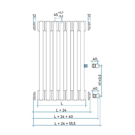Immagine di Irsap Allacciamento laterale da 1/2" con possibilità di sezionare la misura dell'interasse desiderato (disponibile per TESI 3 e TESI 5) Cod.29