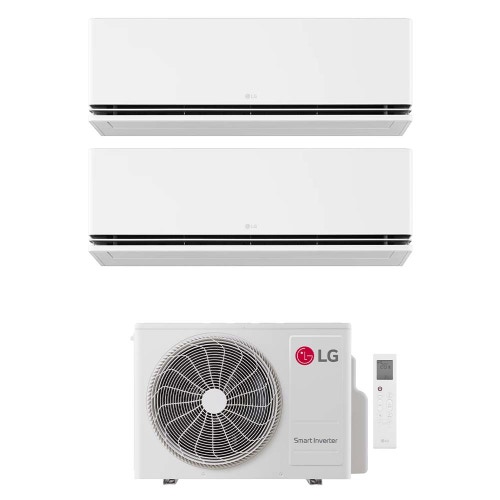 Immagine di LG DUALCOOL Deluxe Climatizzatore a parete dual split inverter Wi-Fi bianco | unità esterna R32 4.1 kW unità interne 9000+9000 BTU MU2R15.018A0+H[09|09]S1DA.NS1
