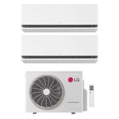 Immagine di LG DUALCOOL Deluxe Climatizzatore a parete dual split inverter Wi-Fi bianco | unità esterna R32 7.9 kW unità interne 9000+9000 BTU MU4R27.U24A0+H[09|09]S1DA.NS1