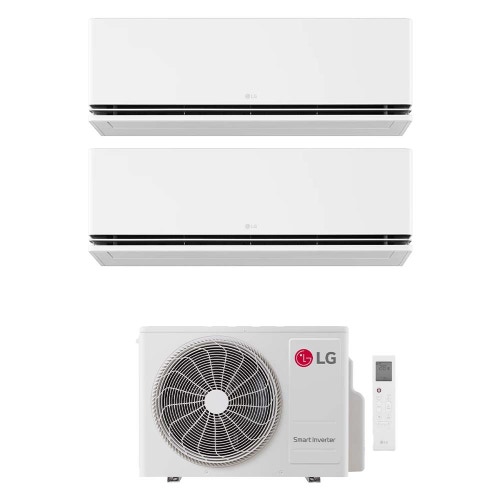 Immagine di LG DUALCOOL Premium Climatizzatore a parete dual split inverter Wi-Fi bianco | unità esterna R32 4.1 kW unità interne 9000+9000 BTU MU2R15.018A0+H[09|09]S1PA.NS1