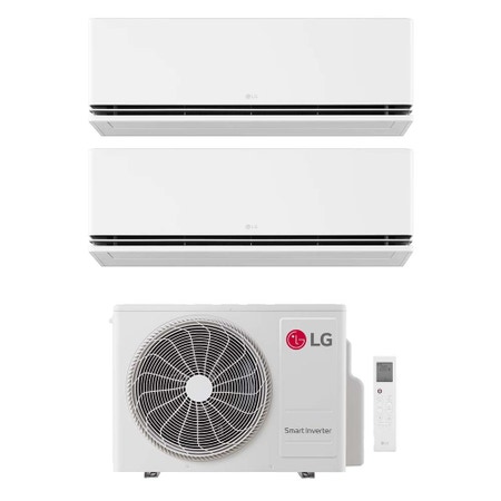 Immagine di LG DUALCOOL Premium Climatizzatore a parete dual split inverter Wi-Fi bianco | unità esterna R32 6.2 kW unità interne 9000+9000 BTU MU3R21.U24A0+H[09|09]S1PA.NS1