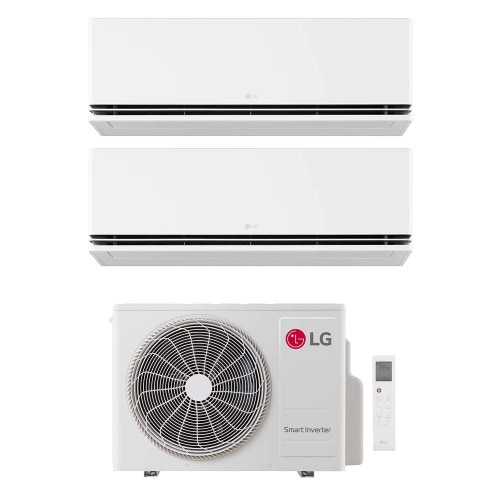 Immagine di LG DUALCOOL Premium Climatizzatore a parete dual split inverter Wi-Fi bianco | unità esterna R32 7.9 kW unità interne 9000+9000 BTU MU4R27.U24A0+H[09|09]S1PA.NS1