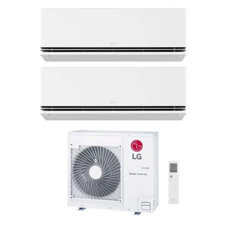 Immagine di LG DUALCOOL Premium Climatizzatore a parete dual split inverter Wi-Fi bianco | unità esterna R32 8.8 kW unità interne 9000+9000 BTU MU5R30.U36A0+H[09|09]S1PA.NS1