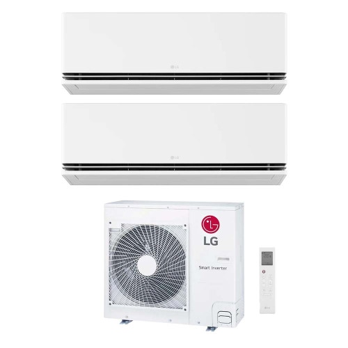 Immagine di LG DUALCOOL Premium Climatizzatore a parete dual split inverter Wi-Fi bianco | unità esterna R32 8.8 kW unità interne 9000+9000 BTU MU5R30.U36A0+H[09|09]S1PA.NS1