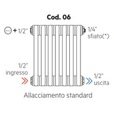 Immagine di Irsap allacciamento standard per Tesi, senza tappi montati, 1/2" ingresso e 1/2" uscita Cod.06