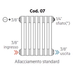 Immagine di Irsap allacciamento standard per Tesi, senza tappi montati, 3/8" ingresso e 3/8" uscita Cod.07