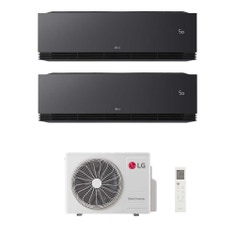 Immagine di LG ARTCOOL Black AI Air Climatizzatore a parete dual split inverter Wi-Fi black - nero opaco | unità esterna R32 4.7 kW unità interne 9000+9000 BTU MU2R17.U18A0+AA[09|09]SB.NS1