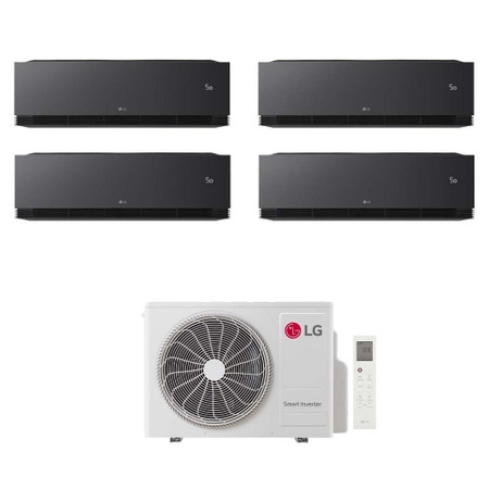 Immagine di LG ARTCOOL Black AI Air Climatizzatore a parete quadri split inverter Wi-Fi black - nero opaco | unità esterna R32 7.9 kW unità interne 9000+9000+9000+9000 BTU MU4R27.U24A0+AA[09|09|09|09]SB.NS1