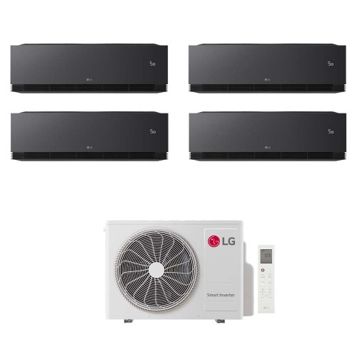 Immagine di LG ARTCOOL Black AI Air Climatizzatore a parete quadri split inverter Wi-Fi black - nero opaco | unità esterna R32 7.9 kW unità interne 9000+9000+9000+9000 BTU MU4R27.U24A0+AA[09|09|09|09]SB.NS1
