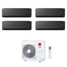 Immagine di LG ARTCOOL Black AI Air Climatizzatore a parete quadri split inverter Wi-Fi black - nero opaco | unità esterna R32 8.8 kW unità interne 9000+9000+9000+9000 BTU MU5R30.U36A0+AA[09|09|09|09]SB.NS1