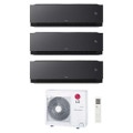Immagine di LG ARTCOOL Black AI Air Climatizzatore a parete trial split inverter Wi-Fi black - nero opaco | unità esterna R32 8.8 kW unità interne 9000+9000+9000 BTU MU5R30.U36A0+AA[09|09|09]SB.NS1
