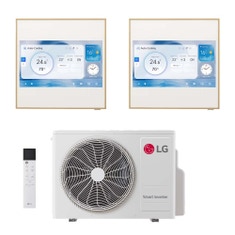 Immagine di LG ARTCOOL Gallery LCD Climatizzatore a parete dual split inverter Wi-Fi | unità esterna R32 4.1 kW unità interne 9000+9000 BTU MU2R15.018A0+A[09|09]GA2N.EEU