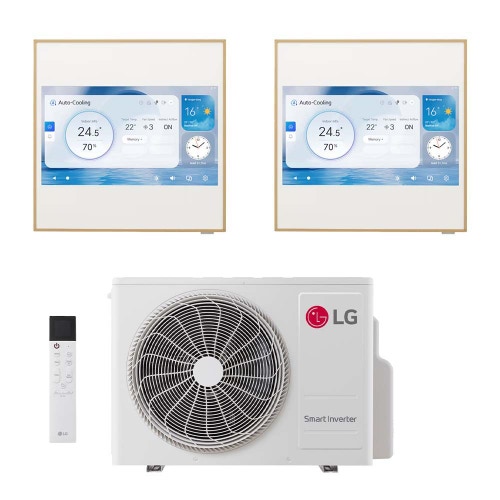 Immagine di LG ARTCOOL Gallery LCD Climatizzatore a parete dual split inverter Wi-Fi | unità esterna R32 4.1 kW unità interne 9000+9000 BTU MU2R15.018A0+A[09|09]GA2N.EEU