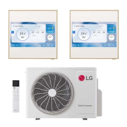 Immagine di LG ARTCOOL Gallery LCD Climatizzatore a parete dual split inverter Wi-Fi | unità esterna R32 7.9 kW unità interne 9000+9000 BTU MU4R27.U24A0+A[09|09]GA2N.EEU