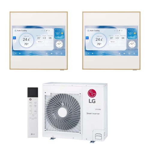 Immagine di LG ARTCOOL Gallery LCD Climatizzatore a parete dual split inverter Wi-Fi | unità esterna R32 8.8 kW unità interne 9000+9000 BTU MU5R30.U36A0+A[09|09]GA2N.EEU