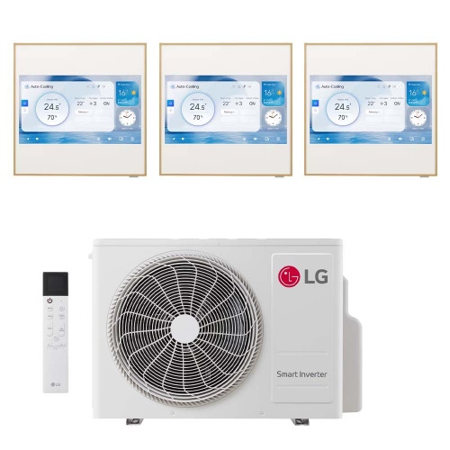 Immagine di LG ARTCOOL Gallery LCD Climatizzatore a parete trial split inverter Wi-Fi | unità esterna R32 7.9 kW unità interne 9000+9000+9000 BTU MU4R27.U24A0+A[09|09|09]GA2N.EEU