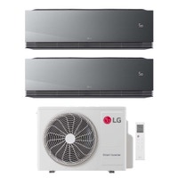Immagine di LG ARTCOOL Mirror AI Air Climatizzatore a parete dual split inverter Wi-Fi mirror - finitura a specchio | unità esterna R32 7.9 kW unità interne 9000+12000 BTU MU4R27.U24A0+AA[09|12]SP.NS1