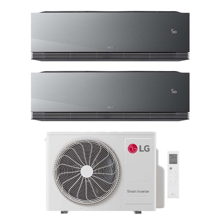 Immagine di LG ARTCOOL Mirror AI Air Climatizzatore a parete dual split inverter Wi-Fi mirror - finitura a specchio | unità esterna R32 7.9 kW unità interne 9000+9000 BTU MU4R27.U24A0+AA[09|09]SP.NS1