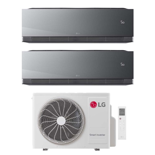 Immagine di LG ARTCOOL Mirror AI Air Climatizzatore a parete dual split inverter Wi-Fi mirror - finitura a specchio | unità esterna R32 7.9 kW unità interne 9000+9000 BTU MU4R27.U24A0+AA[09|09]SP.NS1