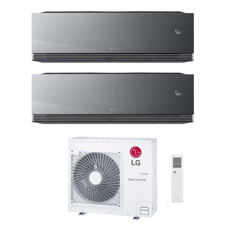 Immagine di LG ARTCOOL Mirror AI Air Climatizzatore a parete dual split inverter Wi-Fi mirror - finitura a specchio | unità esterna R32 8.8 kW unità interne 9000+9000 BTU MU5R30.U36A0+AA[09|09]SP.NS1