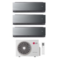 Immagine di LG ARTCOOL Mirror AI Air Climatizzatore a parete trial split inverter Wi-Fi mirror - finitura a specchio | unità esterna R32 7.9 kW unità interne 9000+9000+12000 BTU MU4R27.U24A0+AA[09|09|12]SP.NS1